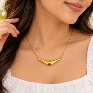 Golden Curve Minimalist Necklace
